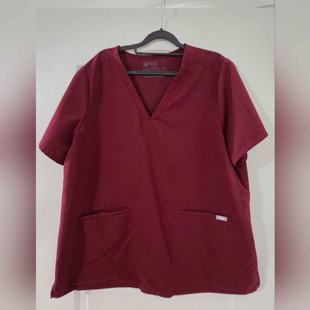 Figs Burgundy Casma top XXL